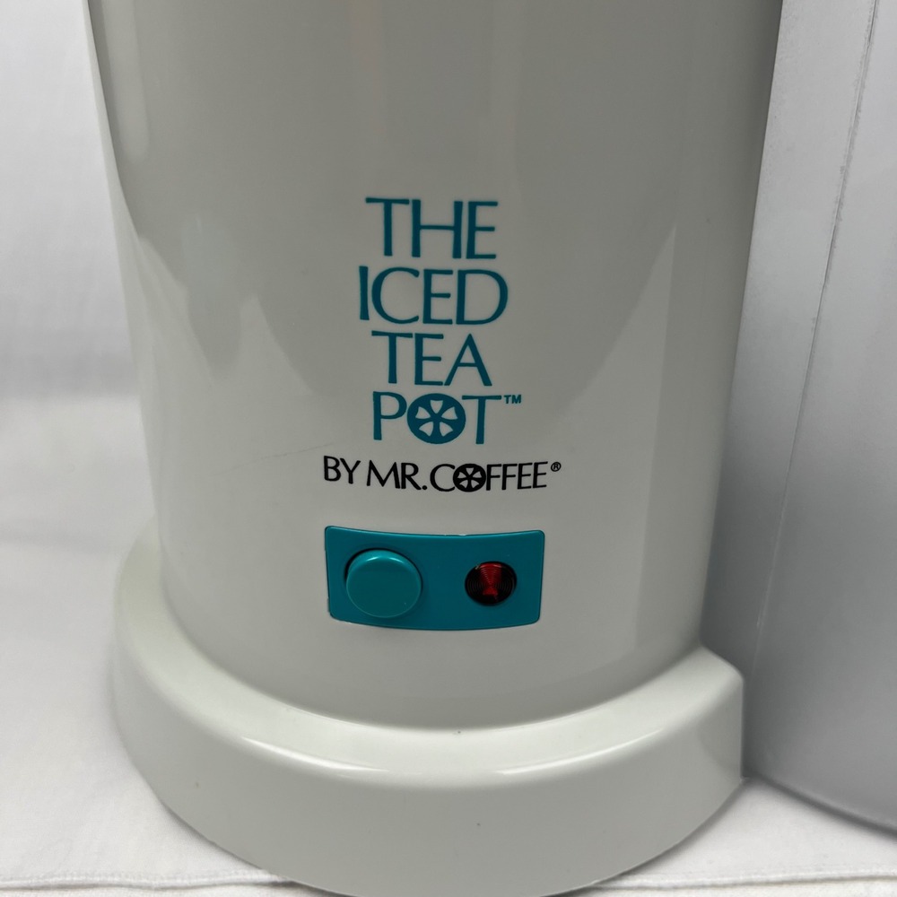 Mr. Coffee Used Tested Working The Iced Tea Pot White Teal TM 17 Discontinued - Picture 3 of 10
